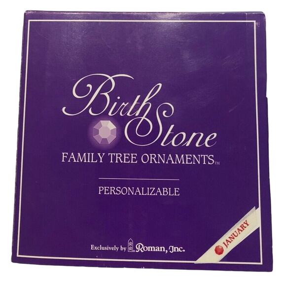 Birthstone family tree with 12 month ornaments included able to personalize - Picture 2 of 3